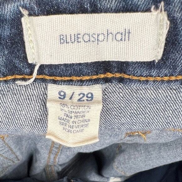 Vintage Blue Asphalt Y2K Jeans Junior 9 Roll Cuff Crop Low Rise Denim Pants - Picture 5 of 5